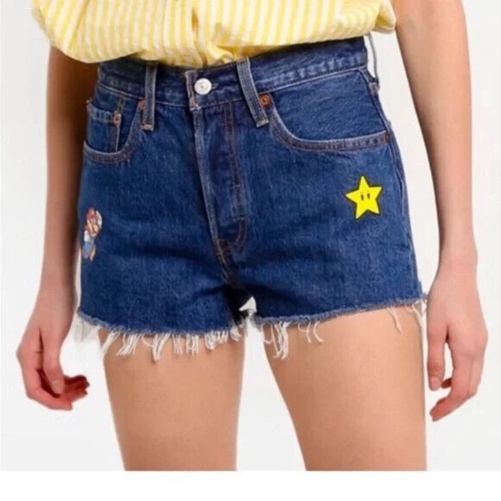 Levi's Blue Jean Shorts with Star Patch